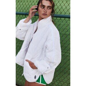 Free People Pippa Packable Puffer Jacket in White Size Large